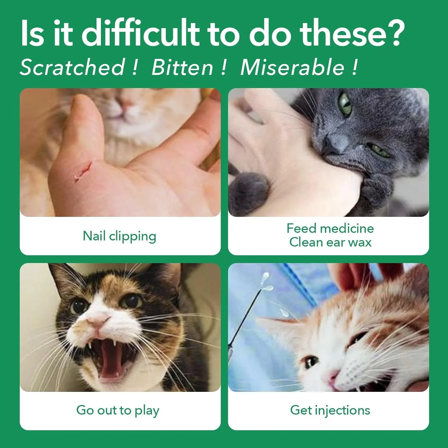 کیف اصلاح و نگهداری برای مهار حیوان خانگی شما در طول مراقبت از پنجه، کوتاه کردن ناخن، اصلاح ضد خش و معاینات پزشکی، کیف مهار، مناسب برای وزن 2.7 تا 5.4 کیلوگرم (سبز-متوسط)