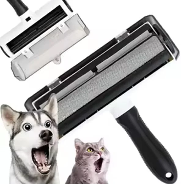 غلتک جمع کننده موی حیوانات خانگی برای گربه و سگ با پایه خود تمیز شونده و برس موی حیوانات قابل استفاده مجدد، موی حیوانات خانگی را از فرش ماشین، فرش، مبل، لباس، مبلمان، تختخواب خود تمیز کنید