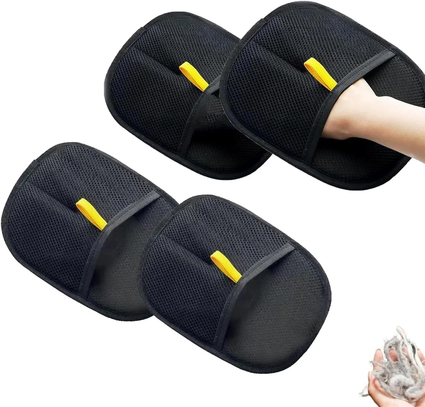 ابزار حذف موی حیوانات خانگی 4 عددی، دستکش های موبر حیوانات خانگی قابل استفاده مجدد، دستکش های نظافت حیوانات خانگی، موبر برای شستشو، ریزش مو و نظافت سگ و گربه