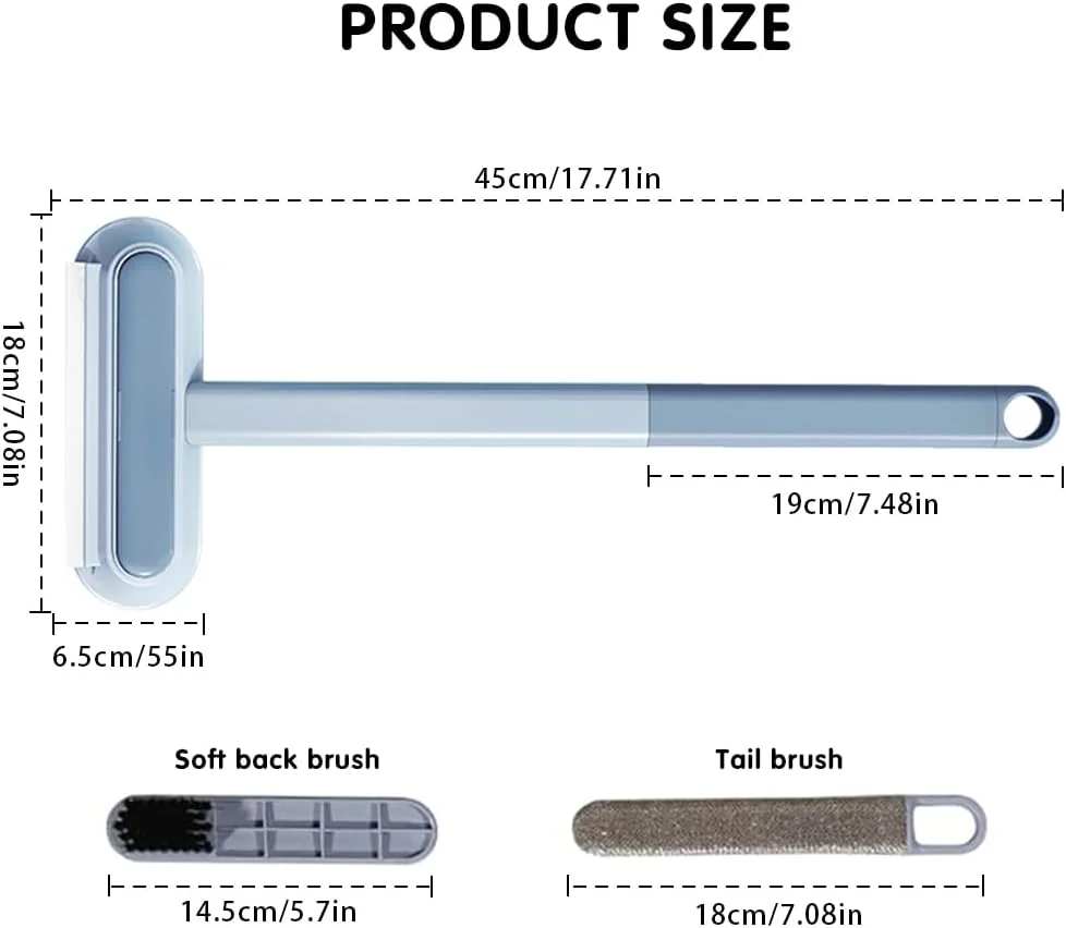 برس گربه و شانه سگ Qpets®، برس موی حیوانات خانگی 3 در 1 با 2 برس تمیز کننده یکپارچه، غلتک تمیز کننده گرد و غبار حیوانات خانگی با دسته بلند قابل استفاده مجدد برای مبل، فرش و کاناپه