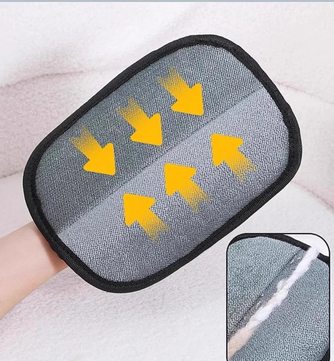 ابزار حذف موی حیوانات خانگی، دستکش حذف الکتریسیته ساکن برای مبل و مبلمان، طراحی مشبک مشکی