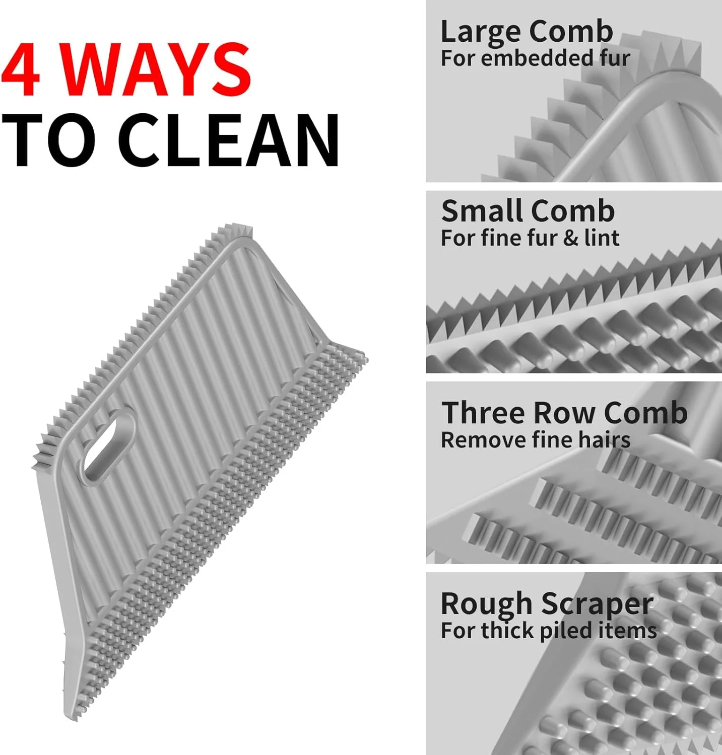 ابزار پاک کننده موی حیوانات خانگی، برس لاستیکی نرم برای فرش، ماشین، مبل و تمیز کردن مبلمان، اسکاج پاک کننده موی حیوانات خانگی قابل استفاده مجدد (2 عدد)