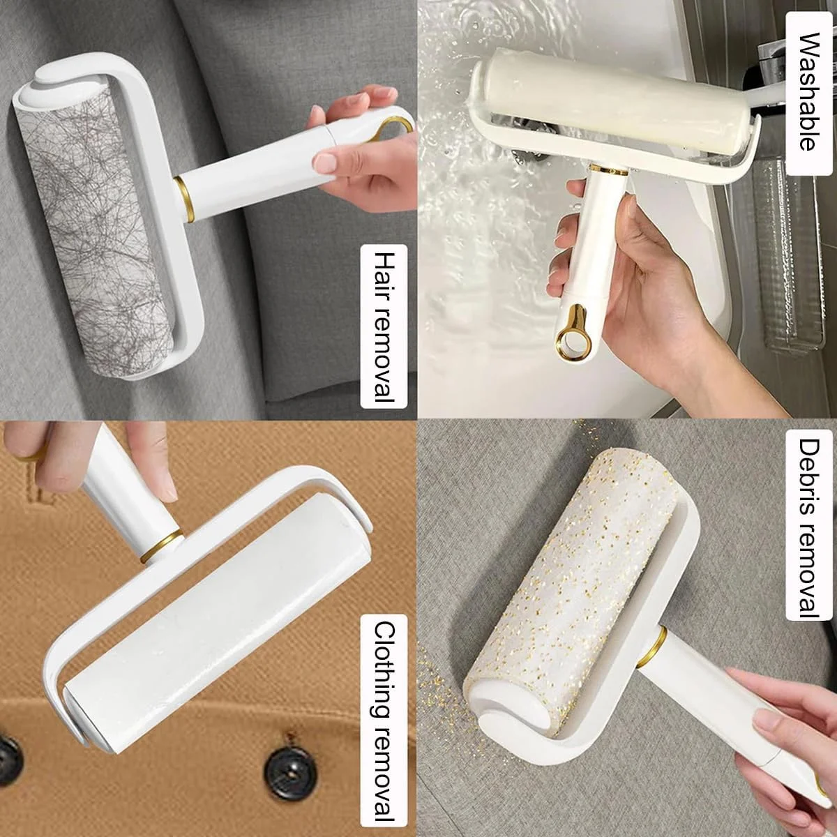 ابزار حذف موی حیوانات خانگی، غلتک پرز بزرگ 16 سانتی متری برای موی حیوانات خانگی، 360 برگه فوق العاده چسبنده، ایده آل برای از بین بردن مو و آشغال از مبلمان و لباس، بسته 7 عددی غلتک موی سگ و گربه