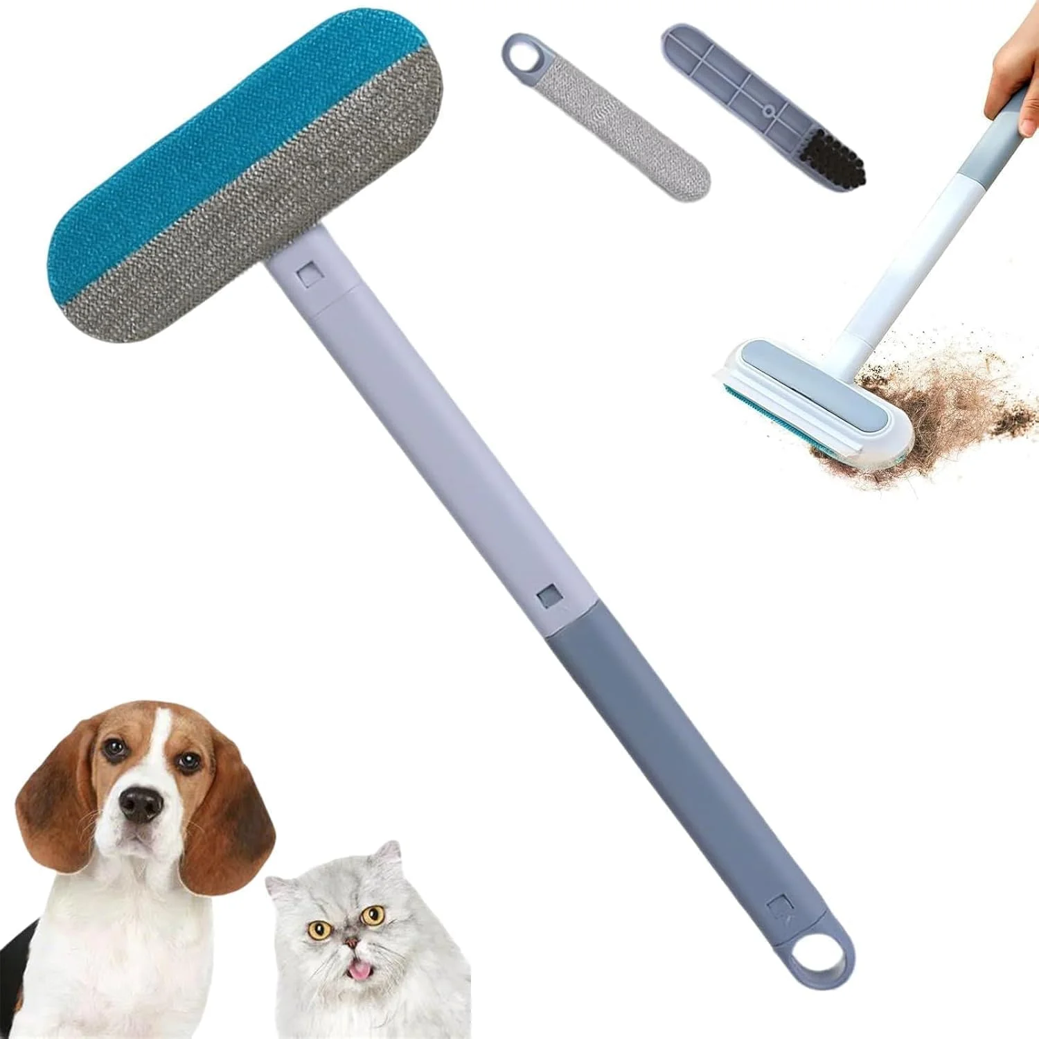 برس موی حیوانات خانگی 3 در 1، برس فرش، برس پرز، موی حیوانات خانگی، جذب موی حیوانات خانگی، ابزار تمیز کننده چند منظوره قابل استفاده مجدد برای ملحفه، فرش، لباس