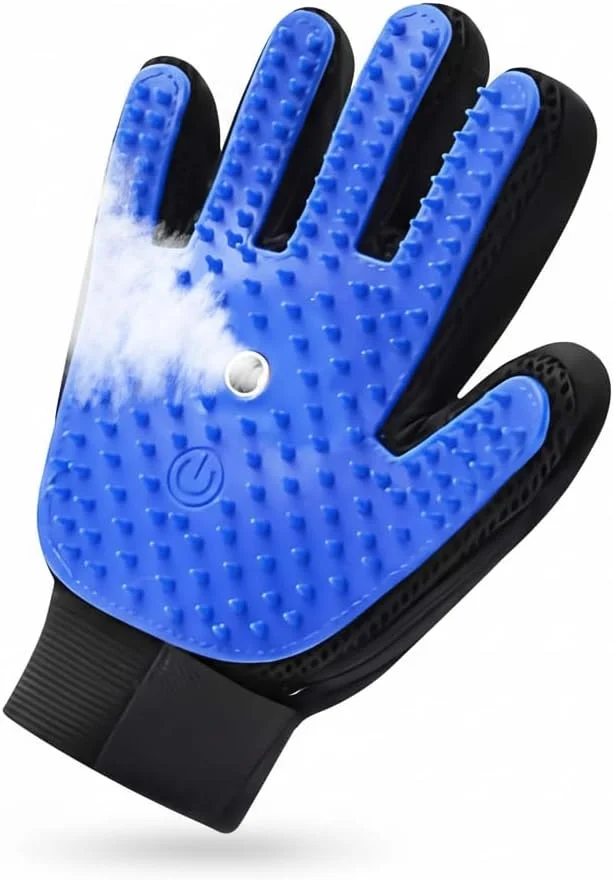 دستکش نظافت شارژی حیوانات خانگی برای سگ، گربه و خرگوش، دستکش خود تمیز شونده حذف مو، برس موگیری برای موهای بلند و کوتاه، دستکش ماساژ نرم برای کنترل ریزش مو و سلامت پوشش