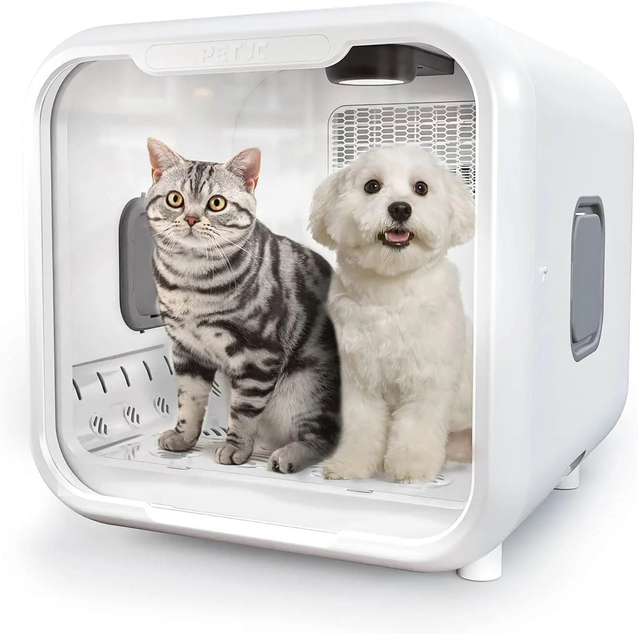 PvEvTv Automatic Pet Dryer Box for Cats and Small Dogs,Ultra Quiet Dog Hair Dryer 71L Capacity with Smart Temperature Control and 360 Drying(white-Standard)