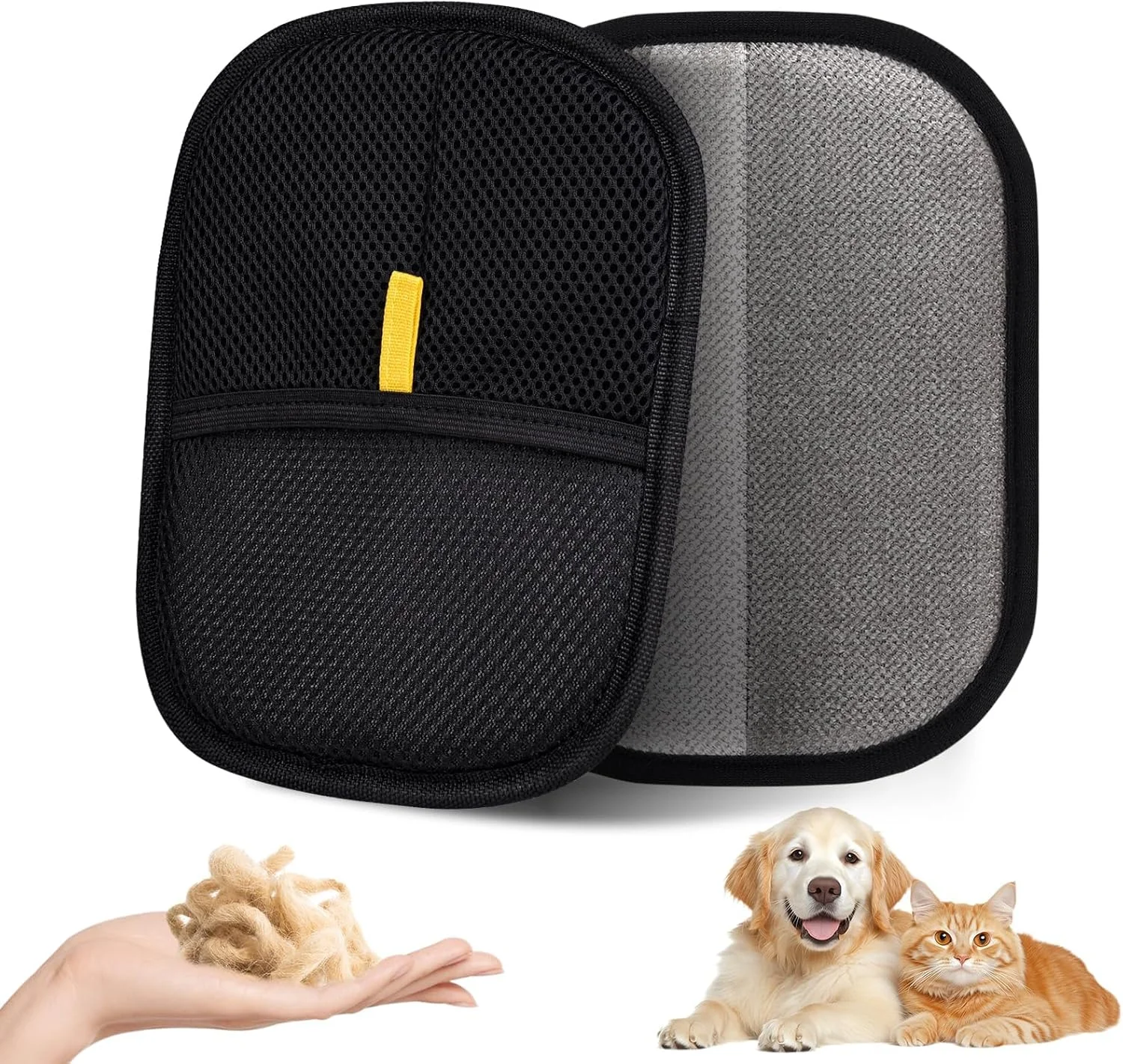 رافلتا بسته 2 عددی دستکش پاک کننده موی حیوانات خانگی، دستکش الکترواستاتیک برای از بین بردن موی حیوانات خانگی، قابل استفاده مجدد برای مبل، فرش، صندلی ماشین، ابزار ارتقا یافته حذف موی حیوانات، دستکش نظافت گربه (2 عدد)