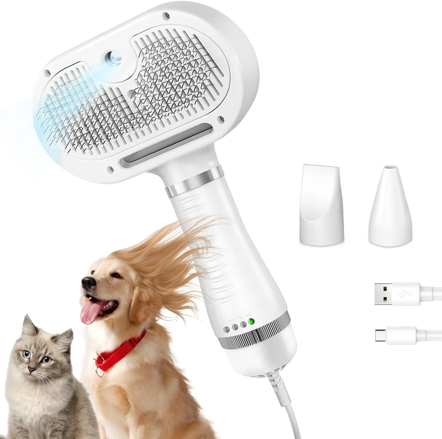 برس بخار گربه، برس برای گربههای خانگی با دکمه رهاسازی، اسپری دو سرعته USB قابل شارژ، لوازم نظافت، برس گربه برای ریزش مو مناسب برای همه حیوانات خانگی مو بلند و مو کوتاه برس بخار گربه، برس برای گربههای خانگی با دکمه رهاسازی، اسپری دو سرعته USB قابل شارژ، لوازم نظافت، برس گربه برای ریزش مو مناسب برای همه حیوانات خانگی مو بلند و مو کوتاه