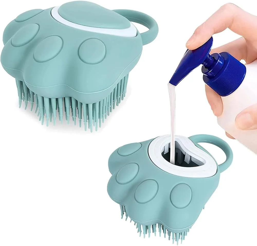 برس حمام حیوانات خانگی Rayyan، شانه لاستیکی سیلیکونی برای نظافت و ماساژ، پخش کننده شامپو به شکل پنجه گربه برای تسکین عاطفی و از بین بردن موهای زائد سگ و گربه برس حمام حیوانات خانگی Rayyan، شانه لاستیکی سیلیکونی برای نظافت و ماساژ، پخش کننده شامپو به شکل پنجه گربه برای تسکین عاطفی و از بین بردن موهای زائد سگ و گربه