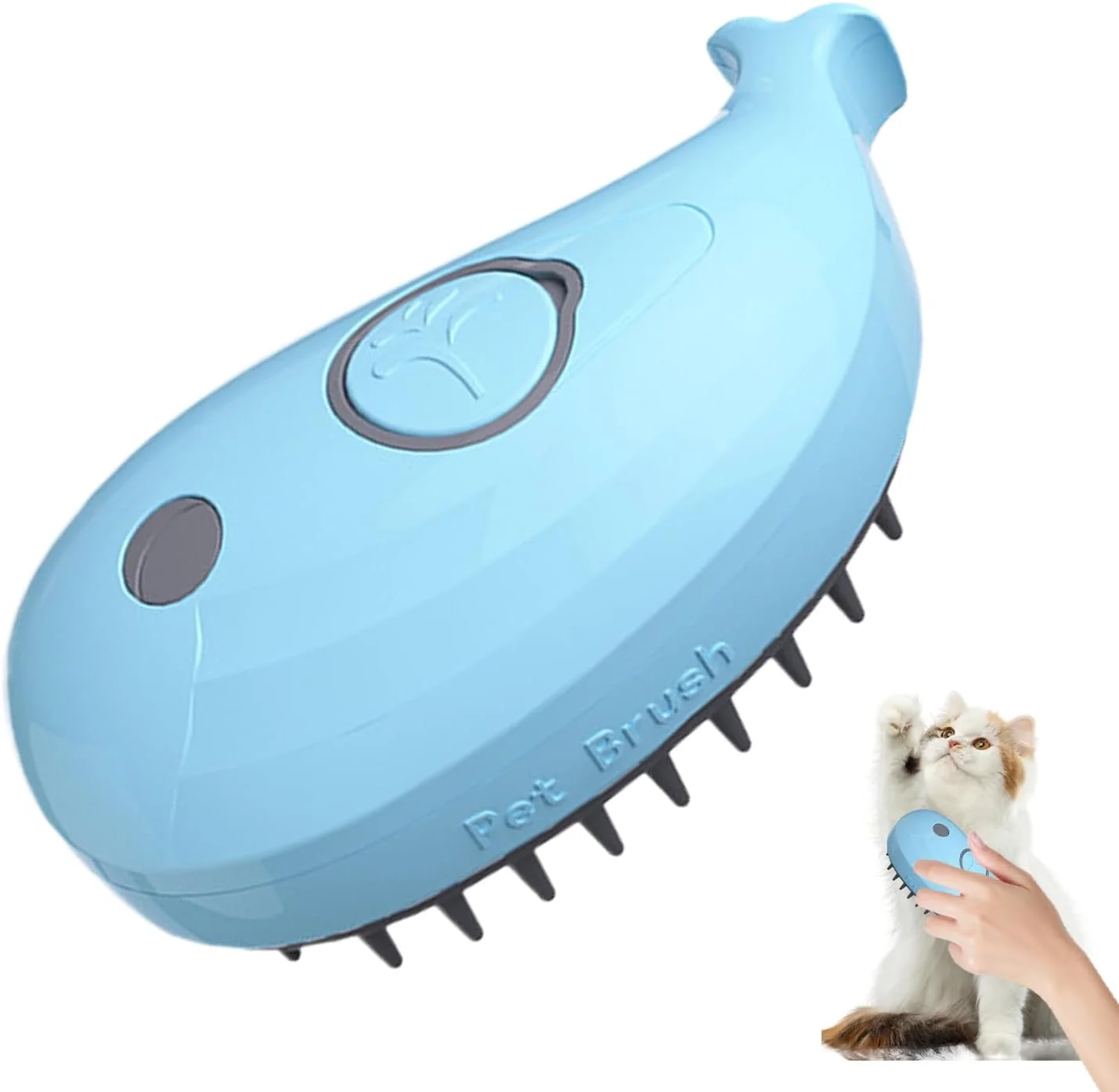 برس مه پاش گربه، برس حیوانات خانگی 4 در 1، شانه نظافت شارژی برای تمیز کردن، مراقبت، ماساژ، حمام و دوش داخلی