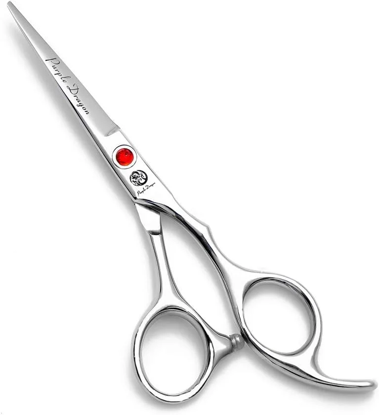 قیچی آرایشگری لبه تیز سالن اژدهای بنفش در اندازه های 4، 5، 5.5، 6، 6.5، 7، 7.5، 8، 9 و 10 اینچ - قیچی پیرایش حیوانات خانگی/سگ به همراه کیف - ایده آل برای آرایشگران و پیرایشگران حیوانات خانگی