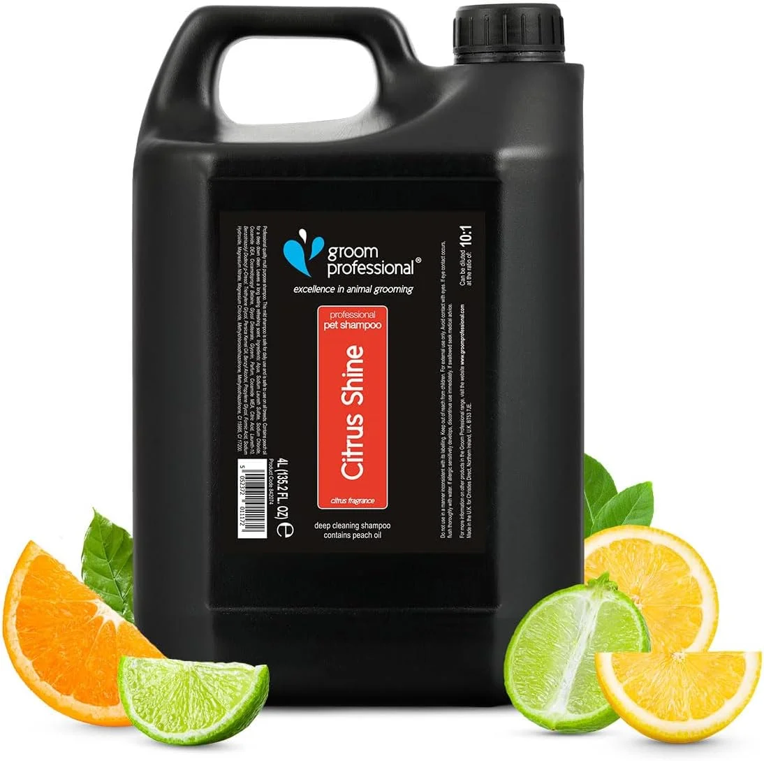 شامپو سگ و گربه گروم پروفشنال با رایحه مرکبات، ۴ لیتر، چند رنگ