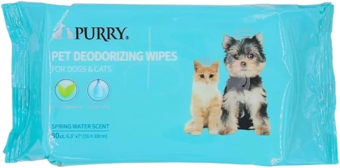 دستمال مرطوب حیوانات خانگی پوری با رایحه آب چشمه (80 عدد) - 16 * 18 سانتی متر