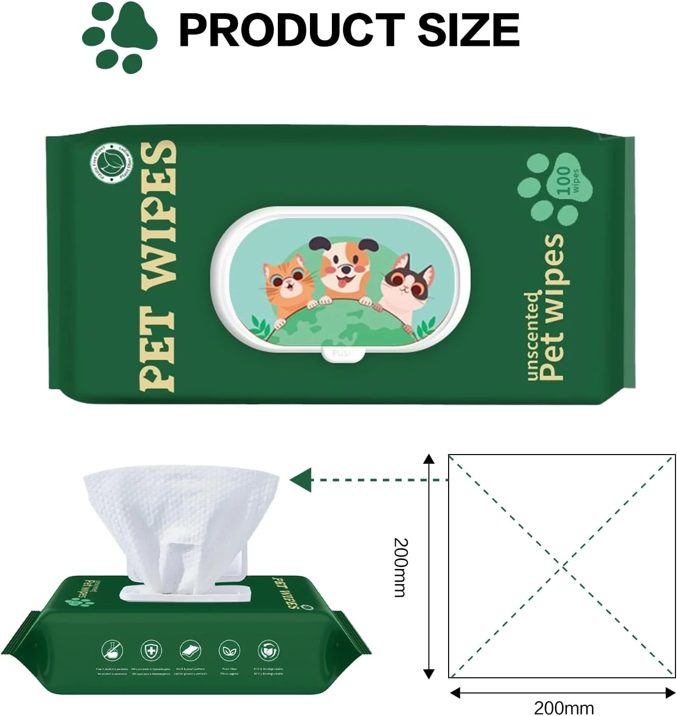 دستمال مرطوب سگ و گربه، 200 عدد دستمال مرطوب تمیز کننده چند منظوره حیوانات خانگی، دستمال مرطوب گوش سگ، نظافت سریع و آسان برای باسن، بدن، پنجه ها، چشم ها، برای طراوت سریع و آسان، 2 بسته مسافرتی 200 عددی دستمال مرطوب سگ و گربه، 200 عدد دستمال مرطوب تمیز کننده چند منظوره حیوانات خانگی، دستمال مرطوب گوش سگ، نظافت سریع و آسان برای باسن، بدن، پنجه ها، چشم ها، برای طراوت سریع و آسان، 2 بسته مسافرتی 200 عددی