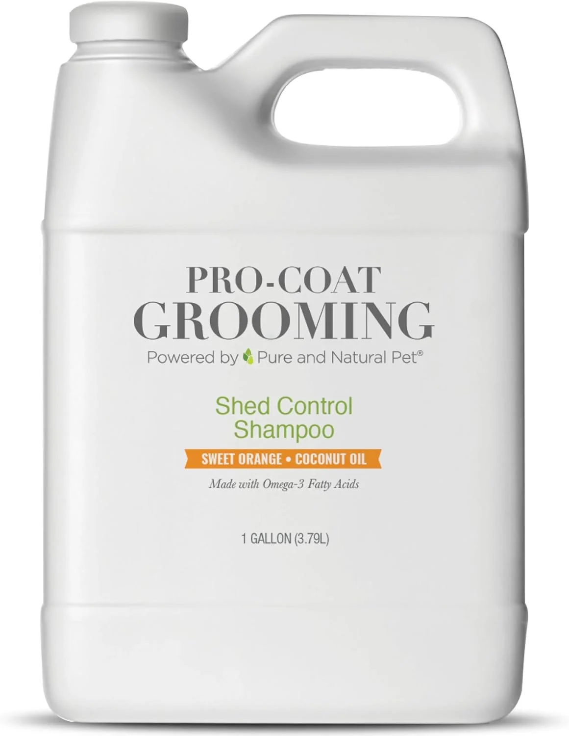 شامپو کنترل ریزش مو سگ و گربه Pure and Natural Pet Pro-Coat Grooming (پرتقال شیرین و نارگیل) - 1 گالن، شفاف