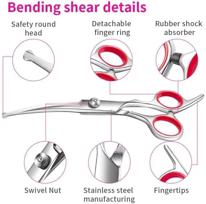 قیچی سگ AIDALEE Professional 4CR استیل ضد زنگ با نوک گرد ایمن 5 در 1 برای آرایش حیوانات خانگی، قیچی آرایش حیوانات خانگی با روکش تیتانیوم سنگین برای سگ، گربه و سایر حیوانات قیچی سگ AIDALEE Professional 4CR استیل ضد زنگ با نوک گرد ایمن 5 در 1 برای آرایش حیوانات خانگی، قیچی آرایش حیوانات خانگی با روکش تیتانیوم سنگین برای سگ، گربه و سایر حیوانات