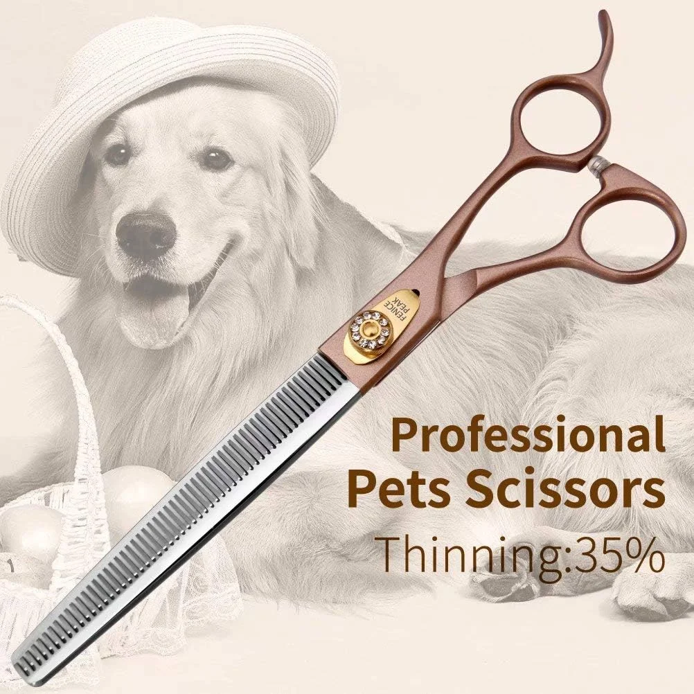 قیچی پیتاژ حرفه ای فنیکس پیک برای سگ و گربه 7/7.5 اینچ، قیچی آرایشگری حیوانات خانگی، قیچی پیتاژ فولاد ضد زنگ 440C برای سگ ها 50/56 دندانه قیچی پیتاژ حرفه ای فنیکس پیک برای سگ و گربه 7/7.5 اینچ، قیچی آرایشگری حیوانات خانگی، قیچی پیتاژ فولاد ضد زنگ 440C برای سگ ها 50/56 دندانه