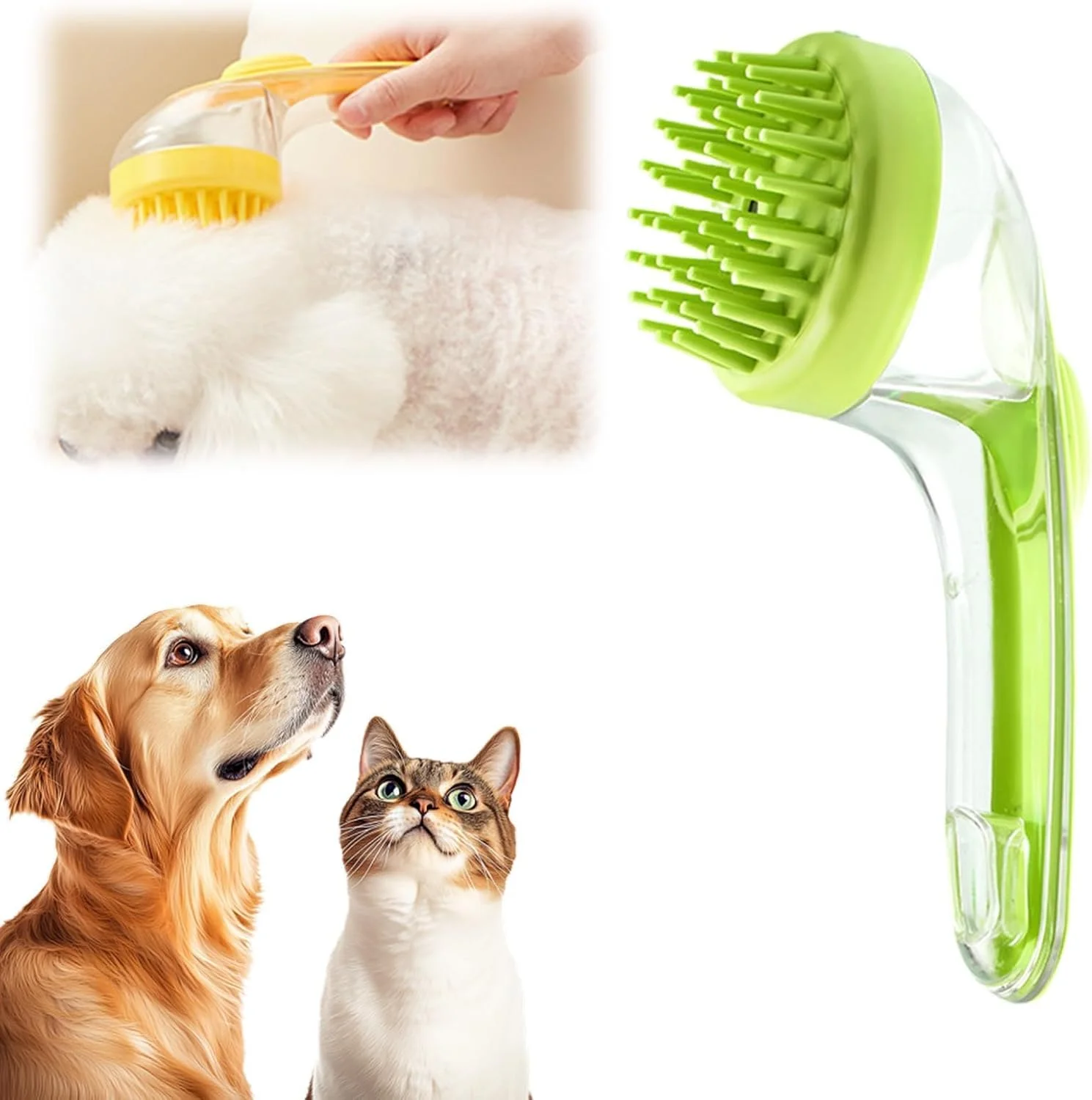 برس حمام حیوانات خانگی، برس شامپو گربه ممتاز، برس نظافت حیوانات خانگی با شانه سیلیکونی نرم، ماساژ زیبایی سگ در حمام، نظافت نرم سگ و گربه، دوش سگ و گربه مو بلند و کوتاه