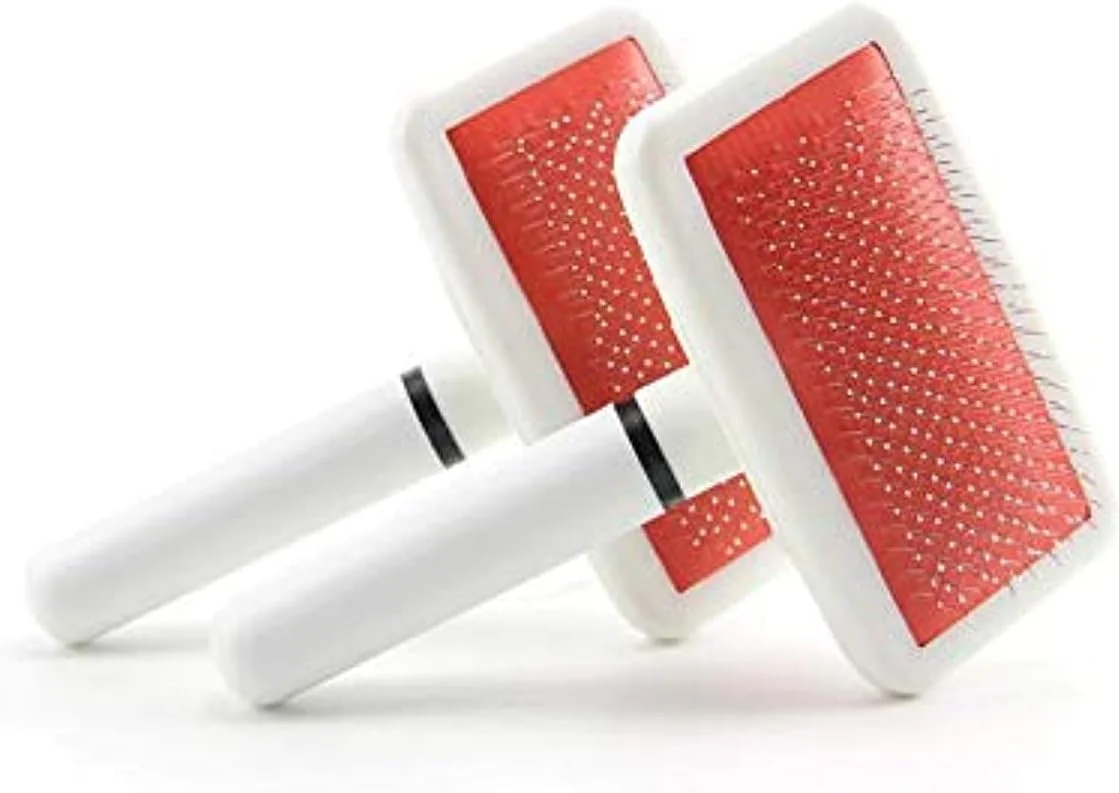 برس موی محبوب گربه و سگ، ابزار نظافت شانه برس سوزنی حیوانات خانگی سگ قرمز سبز کارخانه باز کردن گره حالت دهی سالم، 2 عدد