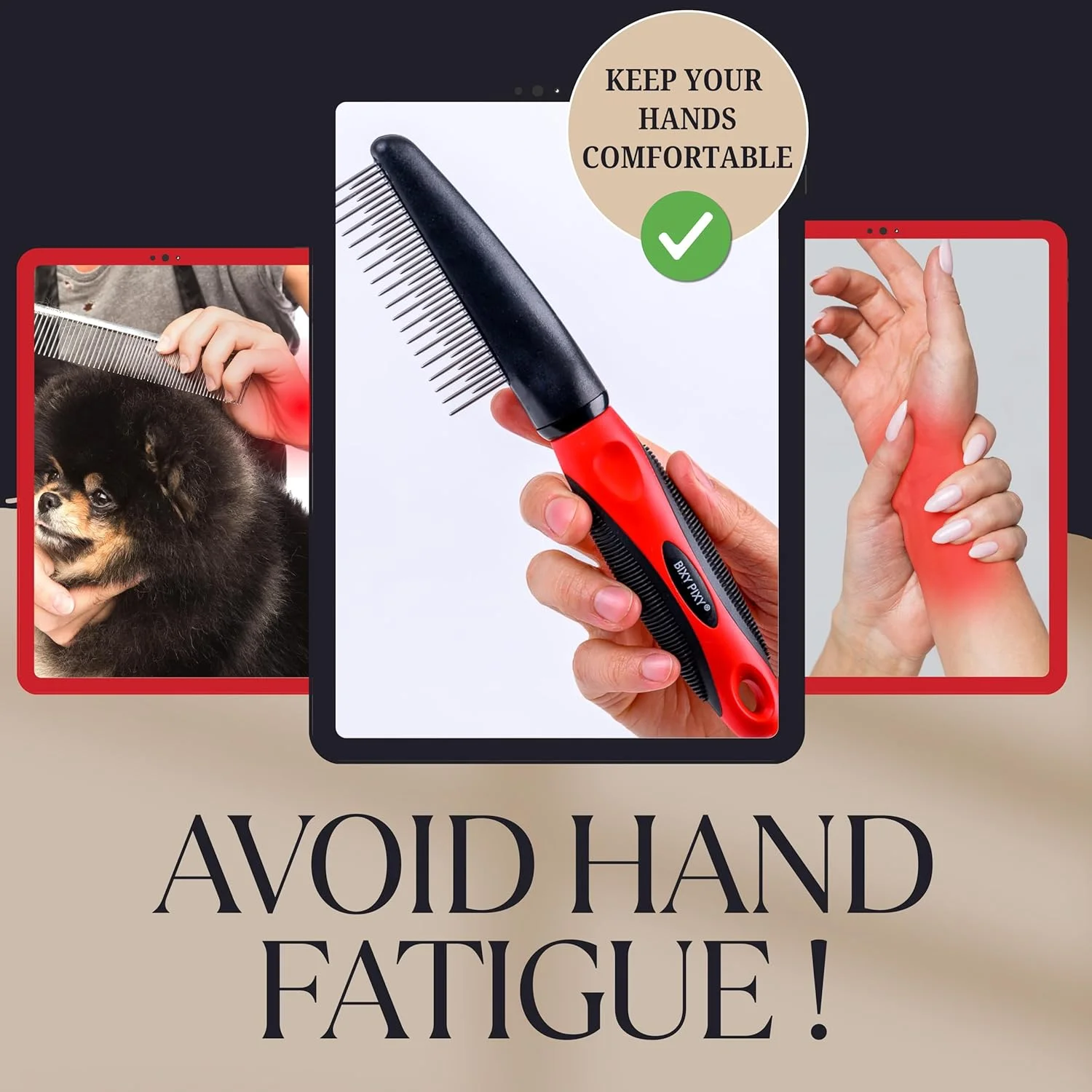 شانه مخصوص پودل با دندانه های چرخشی - ابزار رفع گره خوردگی 5 در 1 سگ - مناسب برای نژادهای کوچک و توله سگ ها - شانه گربه برای ریزش مو و از بین بردن موهای زائد