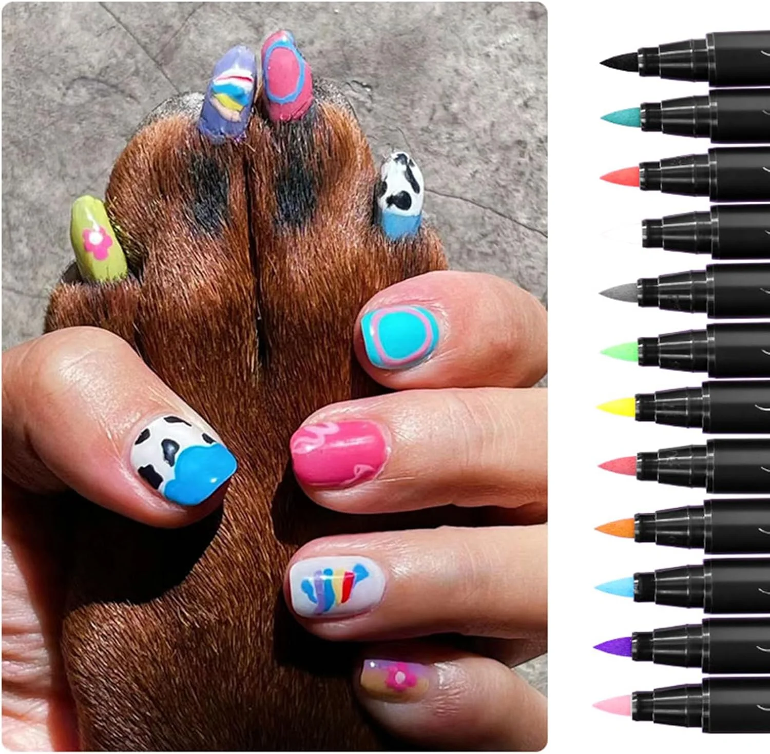 لاک ناخن سگ، 12 رنگ لاک ناخن خشک شونده سریع حیوانات خانگی، لاک ناخن ایمن برای سگ، هدیه ایده آل برای سگ ها و حیوانات خانگی