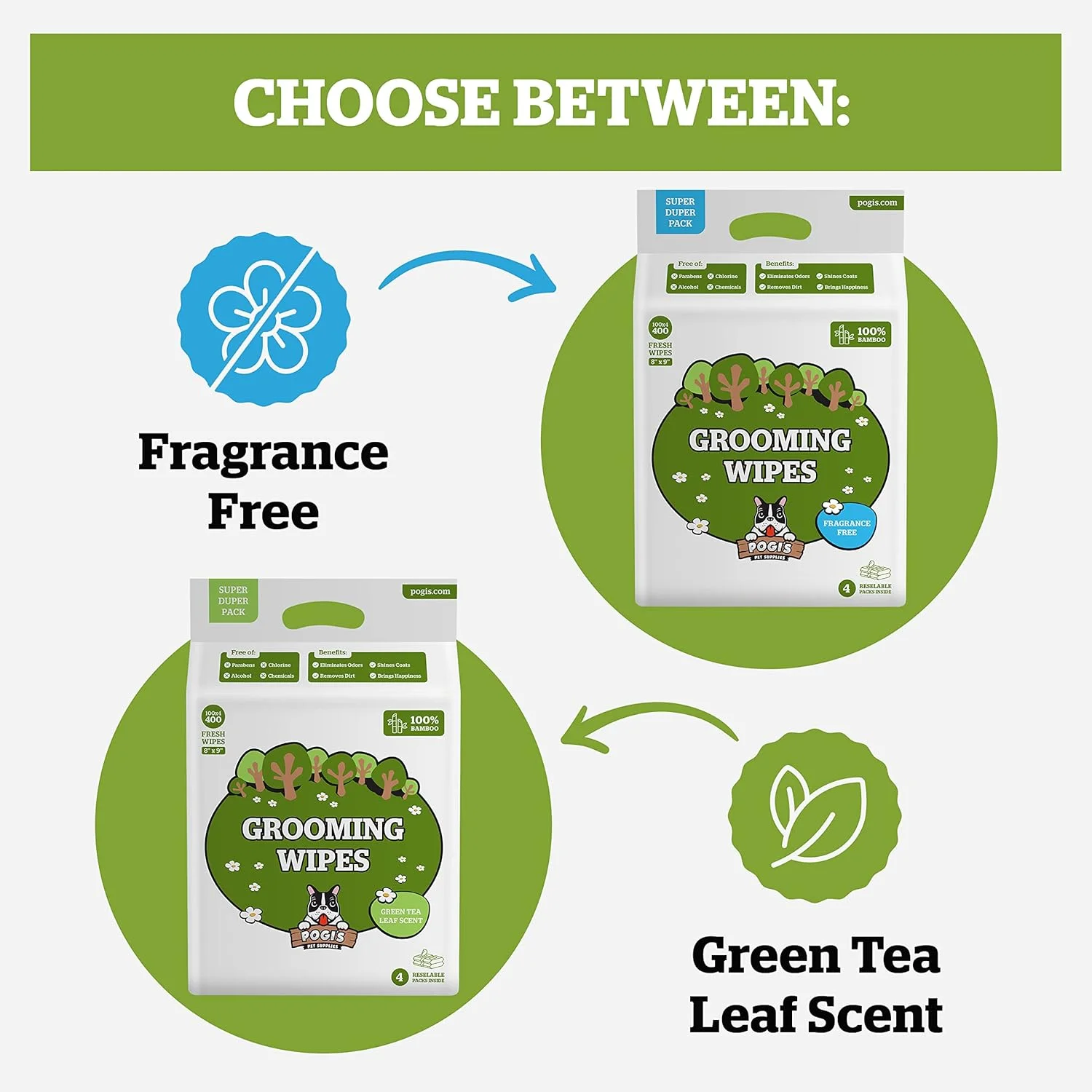 دستمال مرطوب سگ پوگی - 400 عدد دستمال مرطوب سگ برای تمیز کردن و خوشبو کردن - دستمال مرطوب گیاهی و ضد حساسیت برای سگ ها، دستمال مرطوب توله سگ - دستمال مرطوب حمام سریع سگ برای پنجه ها، باسن و بدن - بدون عطر