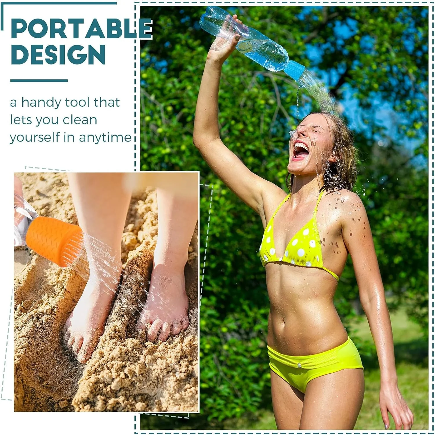 سری دوش سیلیکونی سگ PINKE، بسته 3 عددی سر دوش کلاه حمام حیوانات خانگی، سری دوش قابل حمل برای کمپینگ، پیاده روی، ساحل، مناسب برای اکثر بطری های آب معدنی پلاستیکی از 470 میلی لیتر تا 2 لیتر