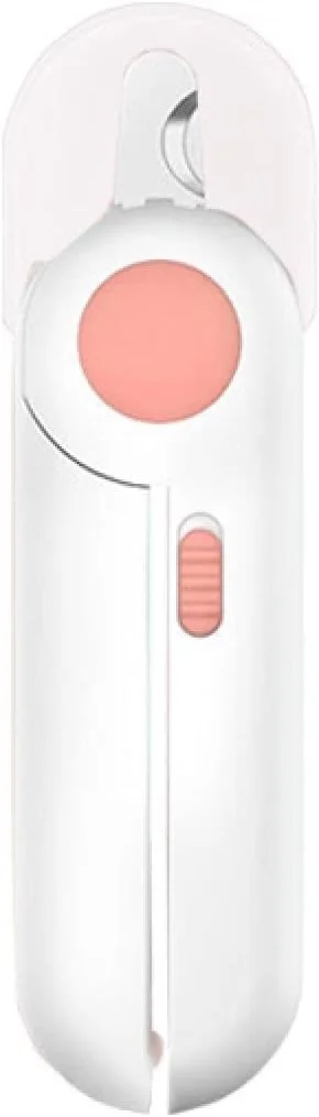 ناخن گیر سگ و گربه پت پس با چراغ LED، ناخن گیر حرفه ای برای جلوگیری از کوتاه کردن بیش از حد، آرایش سگ و گربه برای حیوانات خانگی (صورتی).