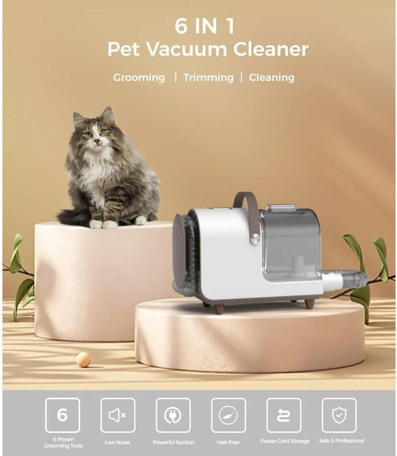 کیت نظافت حیوانات خانگی 6 در 1 پت پس با ظرفیت 2.5 لیتری و مخزن بزرگتر گرد و غبار موی حیوانات خانگی، برس سگ و جاروبرقی برای ریزش موی حیوانات خانگی کیت نظافت حیوانات خانگی 6 در 1 پت پس با ظرفیت 2.5 لیتری و مخزن بزرگتر گرد و غبار موی حیوانات خانگی، برس سگ و جاروبرقی برای ریزش موی حیوانات خانگی