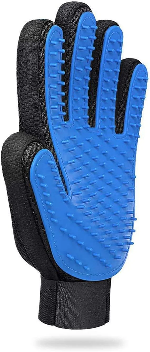 دستکش نظافت حیوانات خانگی OKBUYNOW با طراحی پنج انگشتی پیشرفته، دستکش حذف مو برای ماساژ سگ/گربه، مناسب برای موهای بلند و کوتاه و حمام
