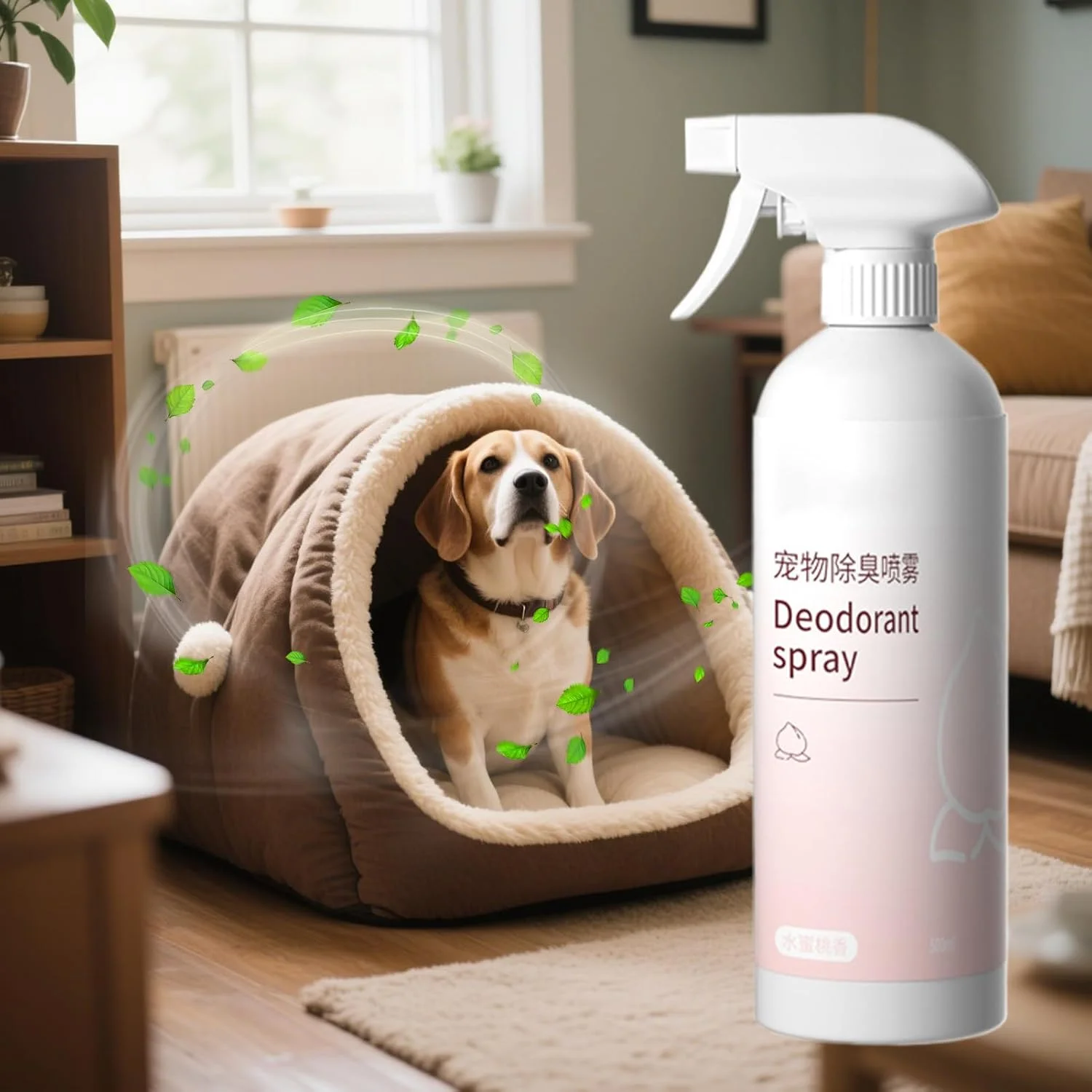 اسپری از بین برنده بوی حیوانات خانگی | اسپری 500 میلی لیتری از بین برنده بوی گربه - مه خوشبو کننده ماندگار برای خوشبو کردن تخت حیوانات خانگی، فرش، مبلمان، مبل، ماشین گربه، خانه