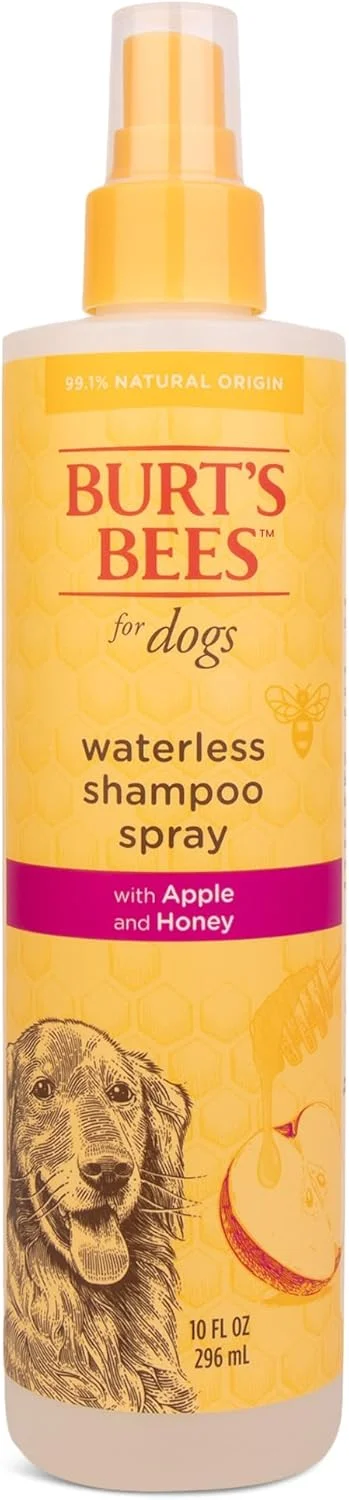 Burt's Bees for Pets Natural Waterless Dog Shampoo Spray with Apple and Honey, Dry Shampoo for Dogs and Puppies, For Large and Smelly Dogs, Sulfate & Paraben Free, pH Balanced, Made in USA - 10 Oz