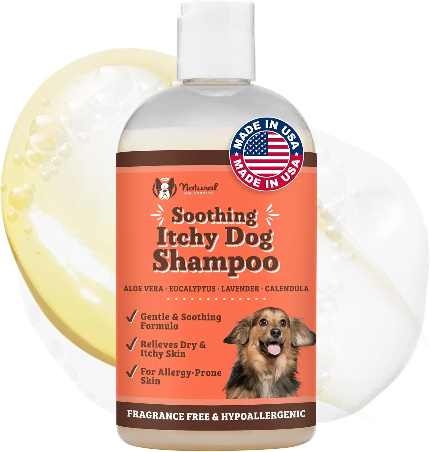 شامپو سگ خارش دار Natural Dog Company برای آلرژی و خارش، تمیز کننده، آبرسان و تسکین دهنده ناراحتی ناشی از پوست خشک و تحریک شده، ضد حساسیت، مواد کاملا طبیعی، بطری 355 میلی لیتری