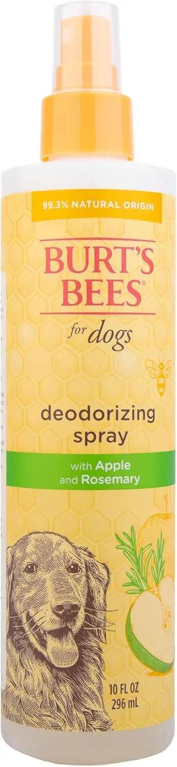 اسپری خوشبو کننده طبیعی سگ Burt's Bees | بهترین اسپری سگ برای سگ های بدبو | ساخته شده با سیب و رزماری | بدون ظلم، بدون سولفات و پارابن، متعادل با pH برای سگ ها - ساخت آمریکا، 10 اونس