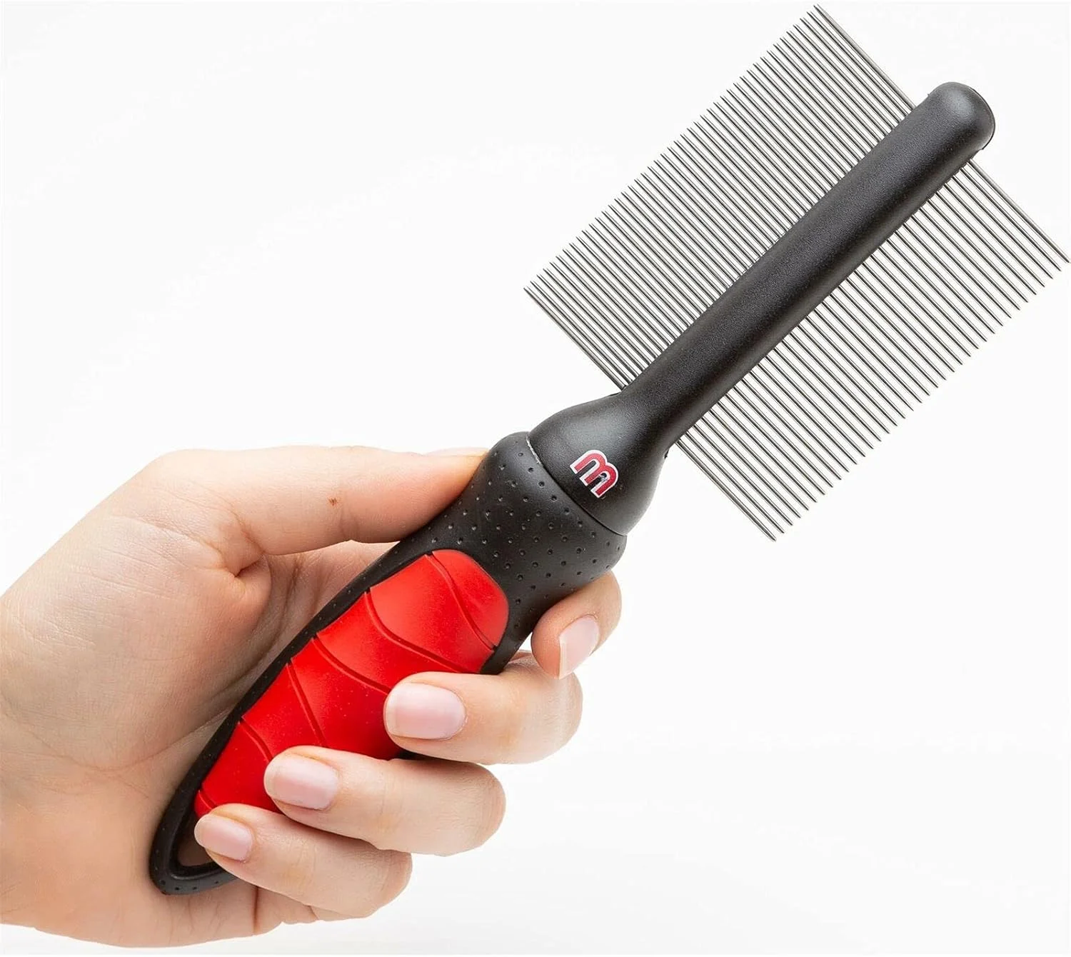 شانه دو طرفه سگ و گربه میکی - برس ریزش موی دو طرفه گره ها و درهم تنیدگی ها را از بین می برد - برای پوشش موهای ظریف و متوسط، شفاف