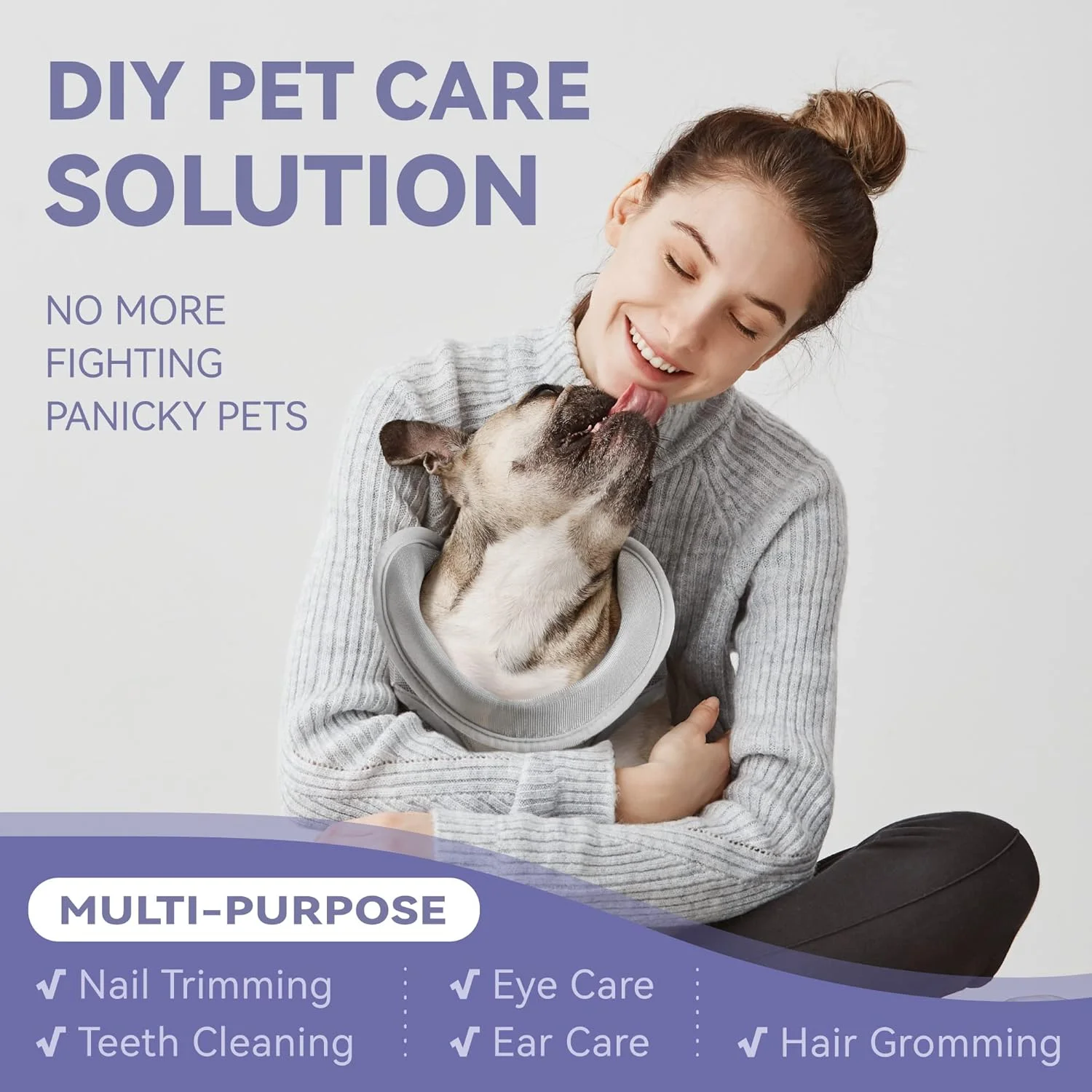 Loflaze Dog Grooming Hammock Harness for Dogs & Cats with Pet Nail Clipper Trimmer - Cat Hanger Sling for Trimming Clipping Nails- Dog Hammock Restraint Bag for Small Medium Large pet （ Grey XS）