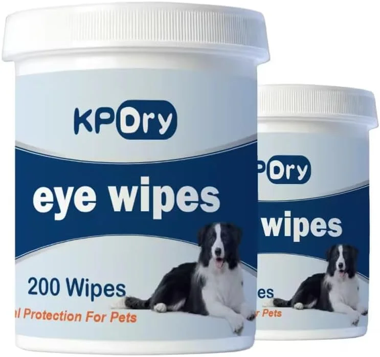 دستمال مرطوب انگشتی چشم حیوانات خانگی KPDRY بسته 400 عددی (2 بسته) برای تمیز کردن لکه های اشک | بهترین محصول برای از بین بردن لکه های اشک و ترشحات چشم - کاملا طبیعی، گیاهی، ملایم و موثر، پاک کننده چشم حیوانات خانگی، دستمال مرطوب چشم سگ و گربه