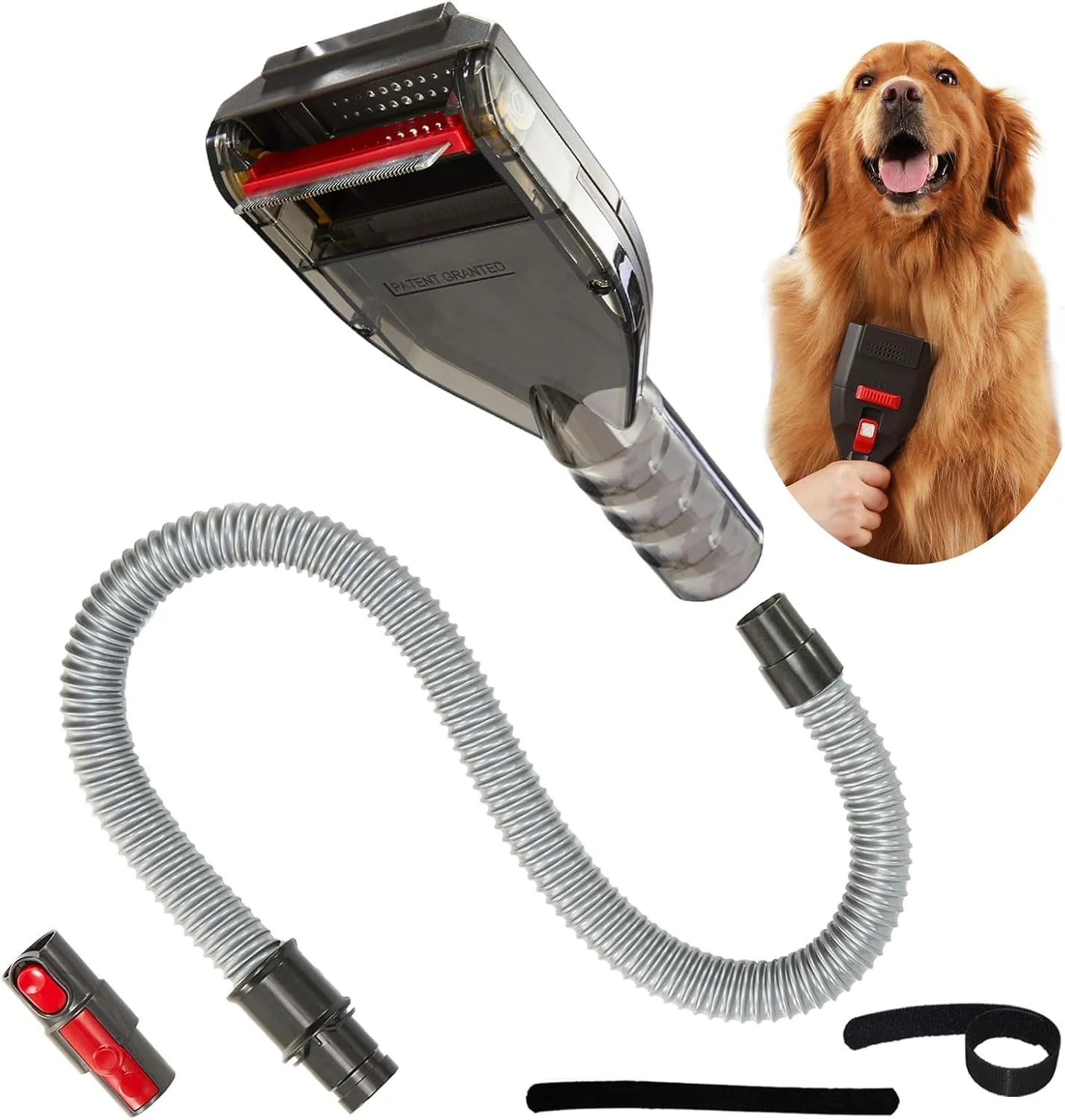 کیت برس ریزش موی حیوانات خانگی Kodahome سازگار با Dyson V15 V11 V10 V8 V7 V6، اتصال جاروبرقی به عنوان برس نظافت موی گربه و سگ با شلنگ افزایش طول 1 متری به همراه آداپتور تبدیل