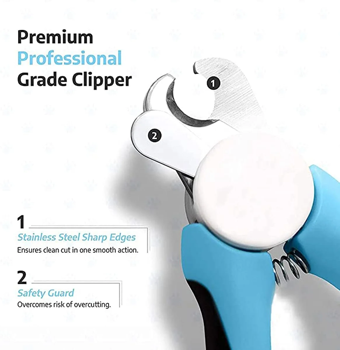 ناخن گیر سگ KASTWAVE با محافظ ایمنی برای جلوگیری از کوتاه کردن بیش از حد ناخن، ناخن گیر حرفه ای سگ، تیغه های بسیار تیز به همراه سوهان ناخن سگ، ناخن گیر پنجه سگ - دسته های محکم و ضد لغزش