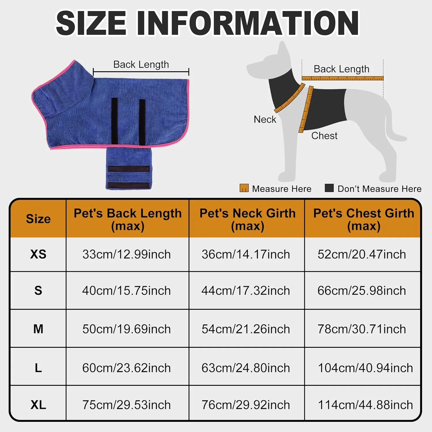 هزلاو حوله تن پوش سگ، حوله تن پوش میکروفایبر سگ برای سگ های متوسط و بزرگ، بسیار جاذب، کت خشک کن با بست Velcro برای گربه ها (آبی، M)