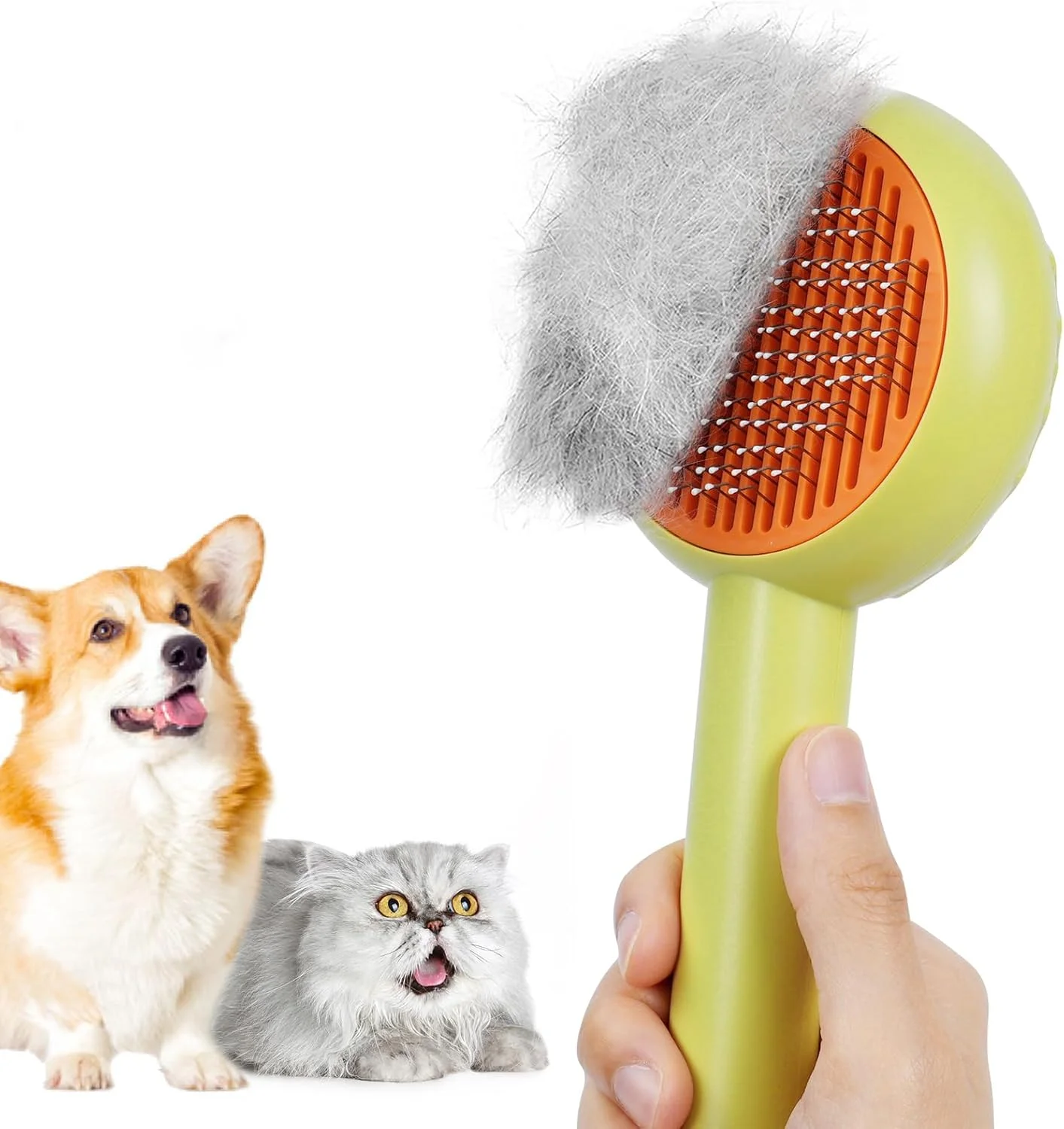 برس نظافت حیوانات خانگی HICC GROOM!، برس خود تمیز شونده مناسب گربه و سگ برای از بین بردن گره، موهای درهم و موهای شل، برس ریزش مو برای گربه ها/سگ های مو کوتاه یا بلند (دونات)