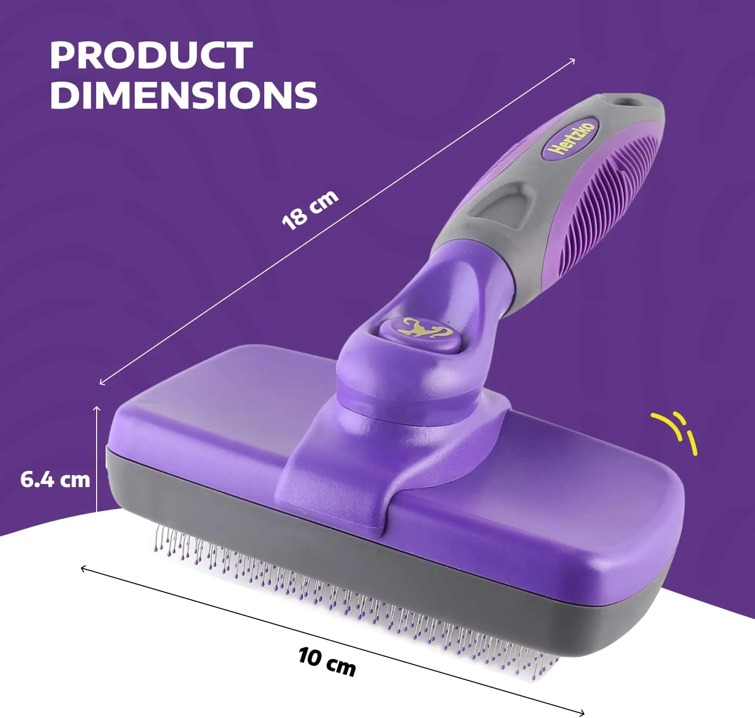 برس مویی سگ و گربه هرتزکو با قابلیت تمیز شوندگی خودکار (پوست حساس)، برس سگ برای ریزش مو، برس گره باز کن به راحتی گره ها و موهای شل را از بین می برد، برس های نظافت حیوانات خانگی برای سگ های مو بلند و مو کوتاه برس گربه