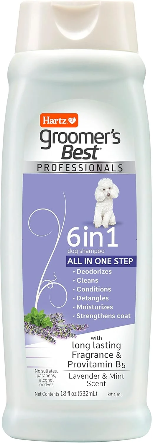 شامپو و نرم کننده سگ 6 در 1 هارتز Groomer's Best Professionals، 532 میلی لیتر