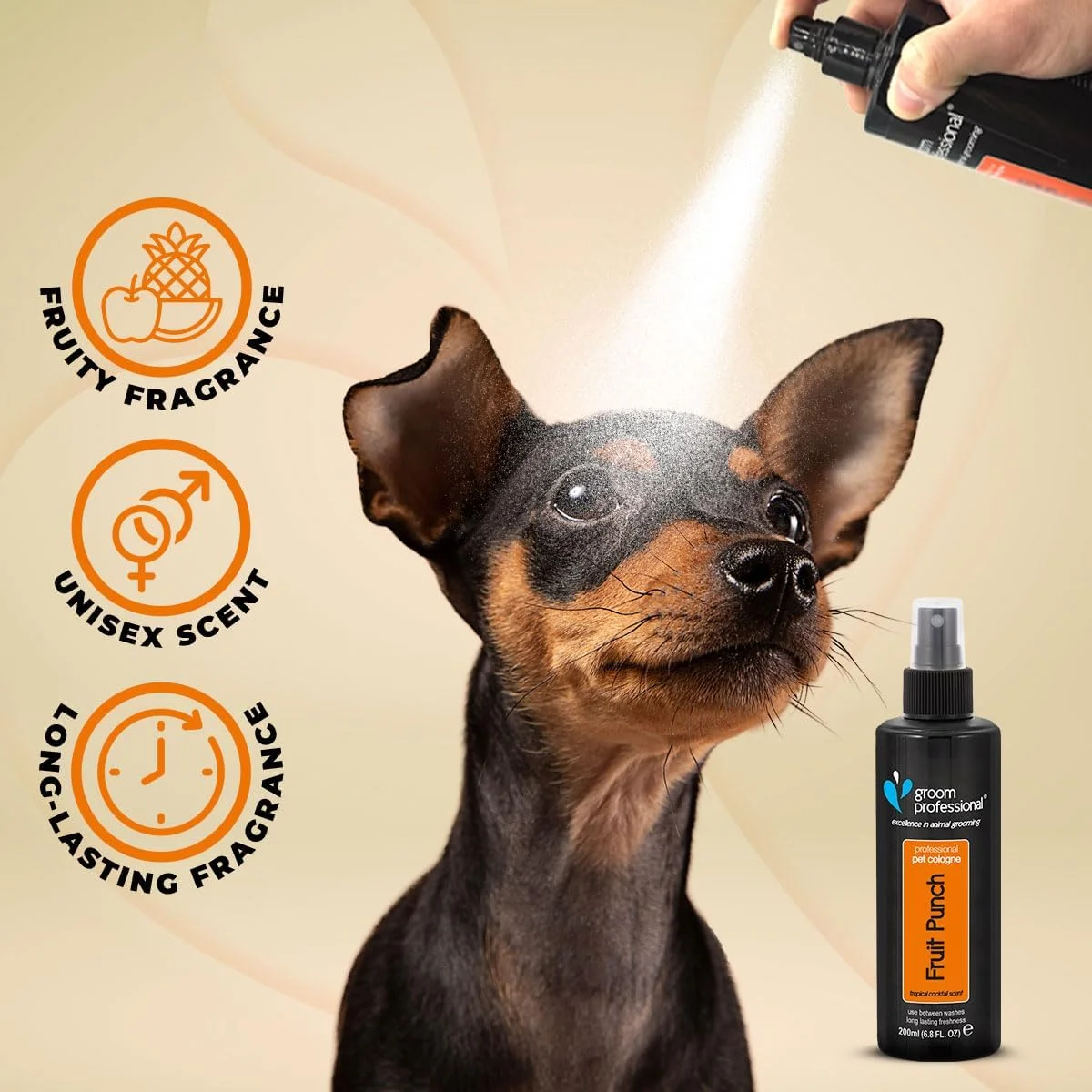 ادکلن سگ و گربه گروم پروفشنال با رایحه پانچ میوه - 200 میلی لیتر