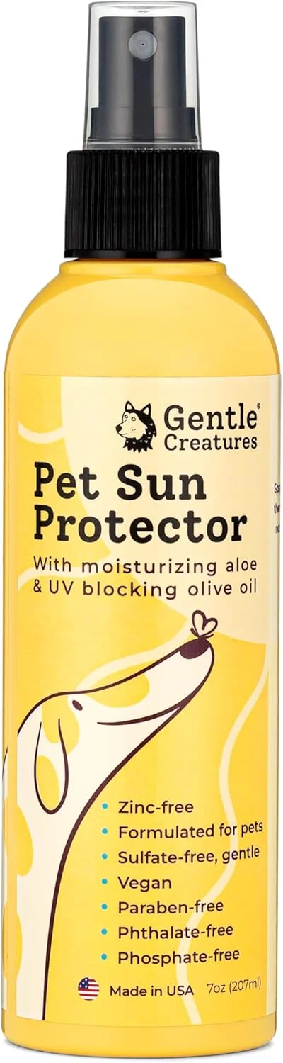 کرم ضد آفتاب سگ Gentle Creatures - SPF 30+ حاوی ویتامین E و روغن زیتون مرطوب کننده پوست - بدون اکسید روی، ایمن برای همه سگ ها و گربه ها - لوازم ساحلی سگ، لوازم کمپینگ سگ، ضد آفتاب برای سگ های سفید