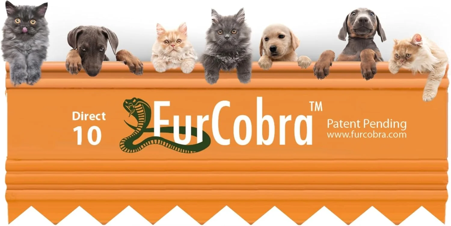 برس نظافت حیوانات خانگی FurCobra Direct 10، سایز 3.54 اینچ - ملایم، بدون تیغه فلزی، برس نرم و قابل حمل برای سگ و گربه - آموزش برس زدن به حیوانات خانگی - ابزار نظافت Slicker برای موی توله سگ، بچه گربه، گربه، موی سگ