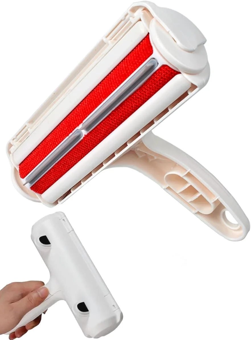 غلتک جمع کننده موی حیوانات خانگی ECVV | ابزار حذف موی گربه و سگ برای مبل، مبلمان، فرش، صندلی ماشین | غلتک پرزگیر قابل استفاده مجدد - ابزار ارتقا یافته حذف موی حیوانات خانگی