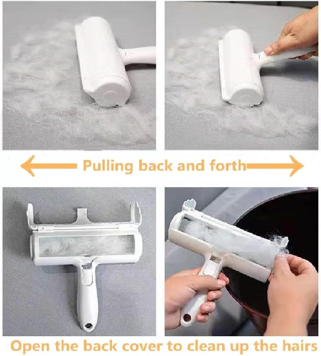 غلتک جمع کننده موی حیوانات خانگی ECVV | ابزار حذف موی گربه و سگ برای مبل، مبلمان، فرش، صندلی ماشین | غلتک پرزگیر قابل استفاده مجدد - ابزار ارتقا یافته حذف موی حیوانات خانگی