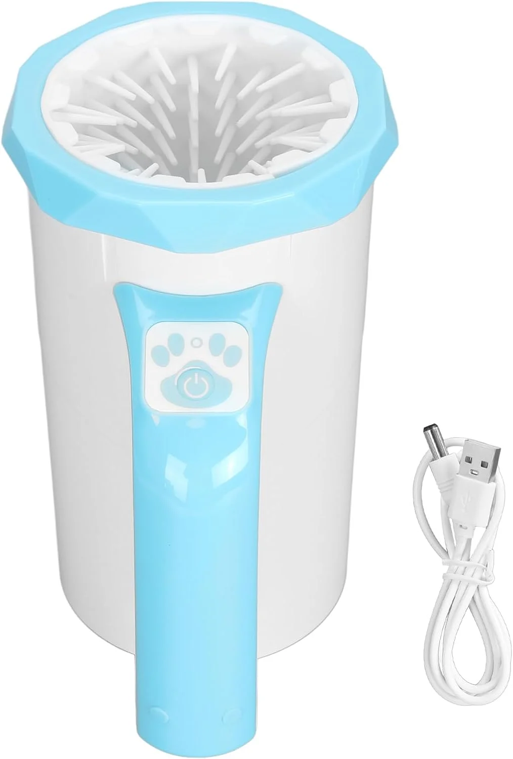 دستگاه تمیز کننده خودکار پای سگ Dpofirs، دستگاه شستشوی پای سگ قابل شارژ، تمیز کننده چند منظوره گل و لای، تمیز کننده سیلیکونی قدرتمند و قابل حمل حیوانات خانگی برای سگ های بزرگ (سفید)
