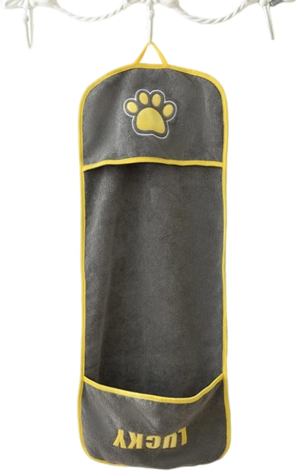 حوله سگ - حوله فوق العاده جاذب با جیب های دستی برای حیوانات خانگی | لوازم نظافت، حمام توله سگ، حمام، نژادهای کوچک، متوسط ​​و بزرگ، گربه ها